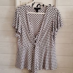 Polka Dot top with Tie Detail